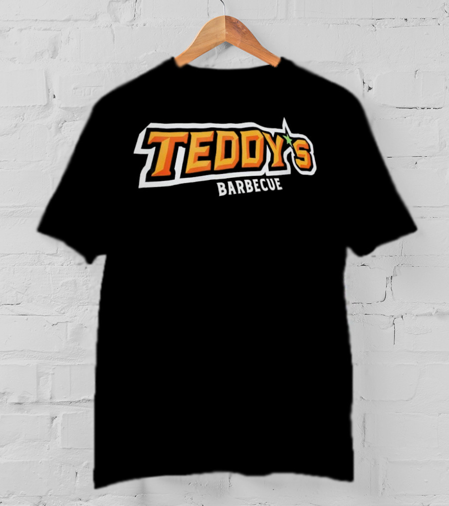 Teddy’s Barbecue Bold Text Style With Green Star Symbol T-Shirt