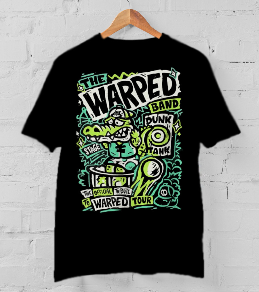 The Warped Band Dunk Tank Warped Tour Crocodile Cartoon T-Shirt