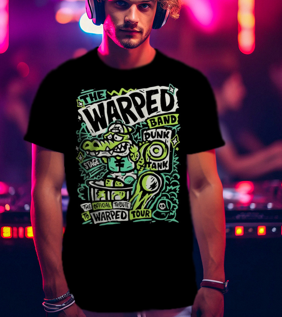 The Warped Band Dunk Tank Warped Tour Crocodile Cartoon T-Shirt