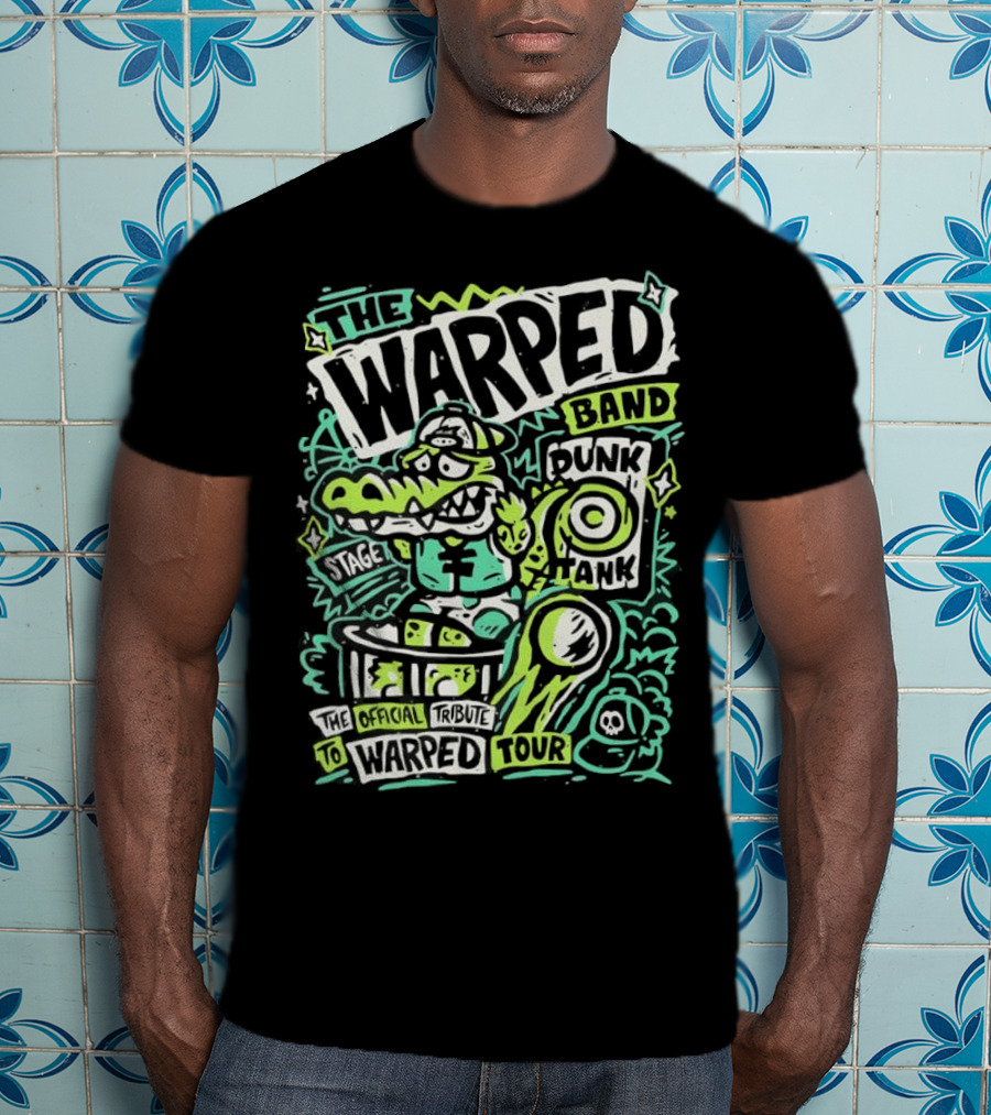 The Warped Band Dunk Tank Warped Tour Crocodile Cartoon T-Shirt