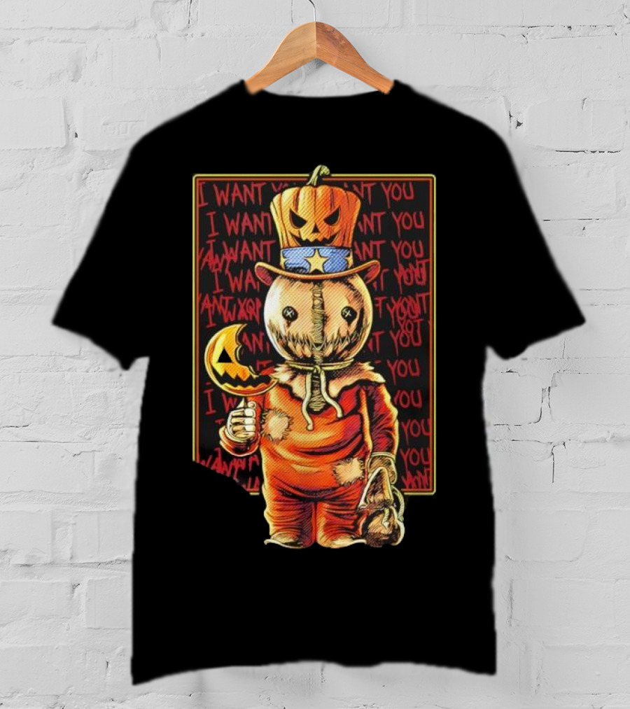 Uncle Sammy Trick 'r Treat Halloween Pumpkin Head I Want You T-Shirt