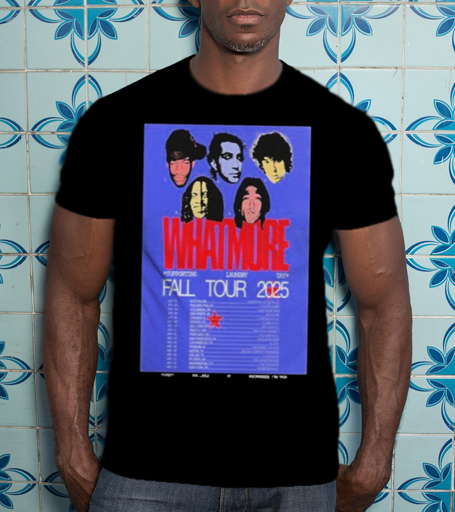 Whatmore Fall Tour 2025 Supporting Laundry Day Band Faces And Tour Dates T-Shirt