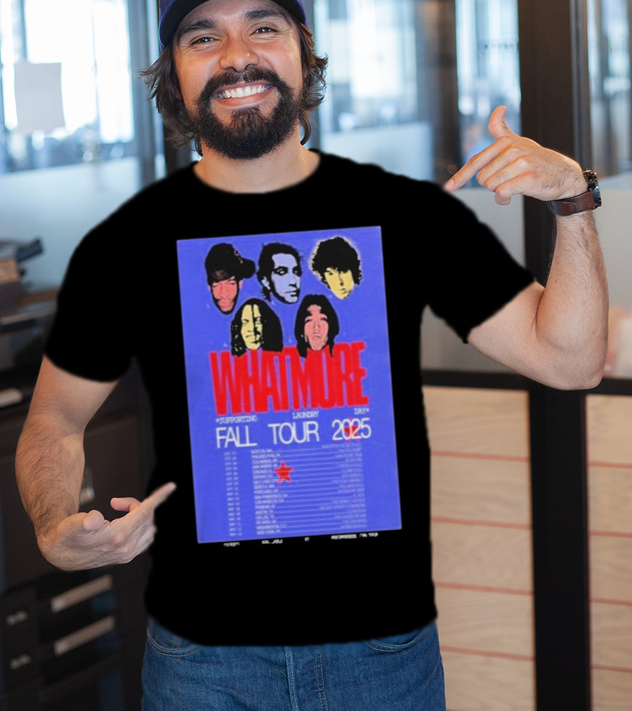 Whatmore Fall Tour 2025 Supporting Laundry Day Band Faces And Tour Dates T-Shirt