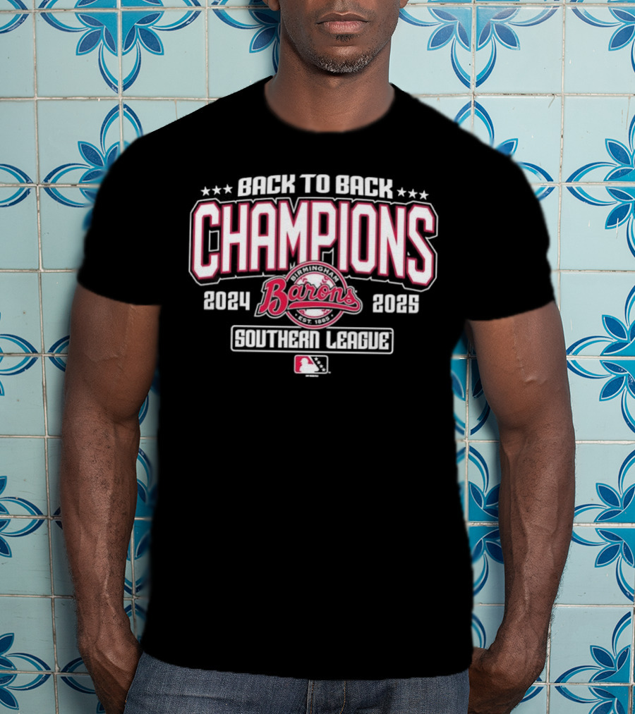 Back To Back Champions Southern League Birmingham Barons 2024 2025 T-Shirt