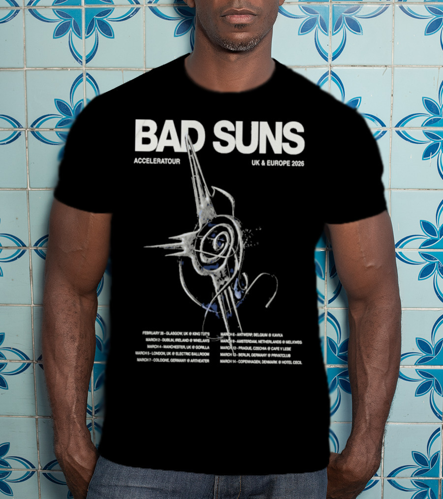 Bad Suns Accelerator UK & Europe 2026 Tour Dates And Locations T-Shirt