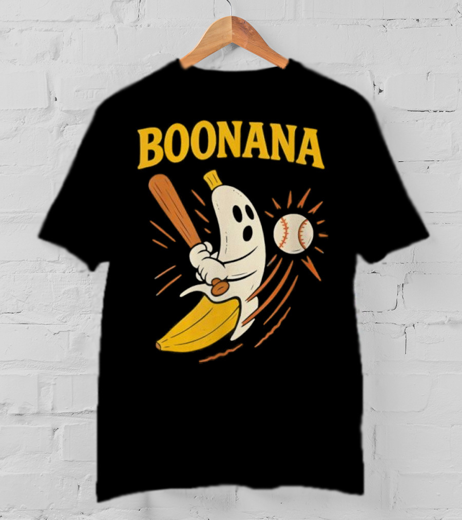Boonana Baseball Funny Halloween Ghost Banana Costume T-Shirt