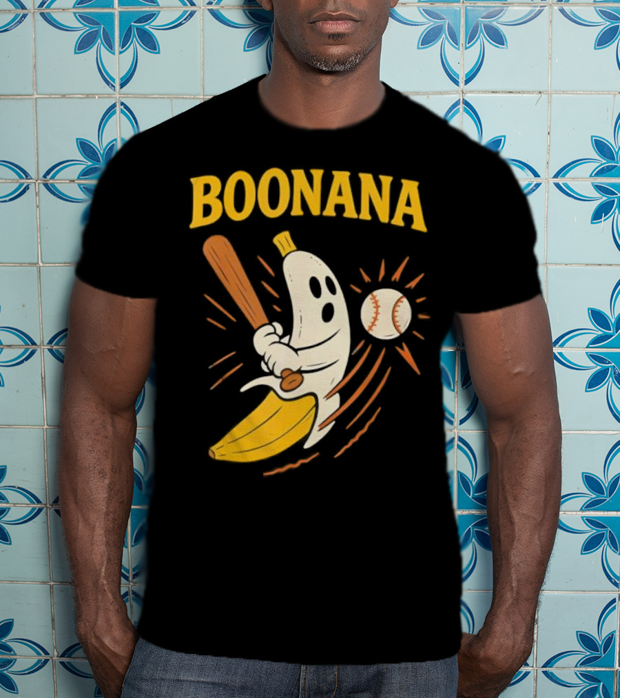 Boonana Baseball Funny Halloween Ghost Banana Costume T-Shirt