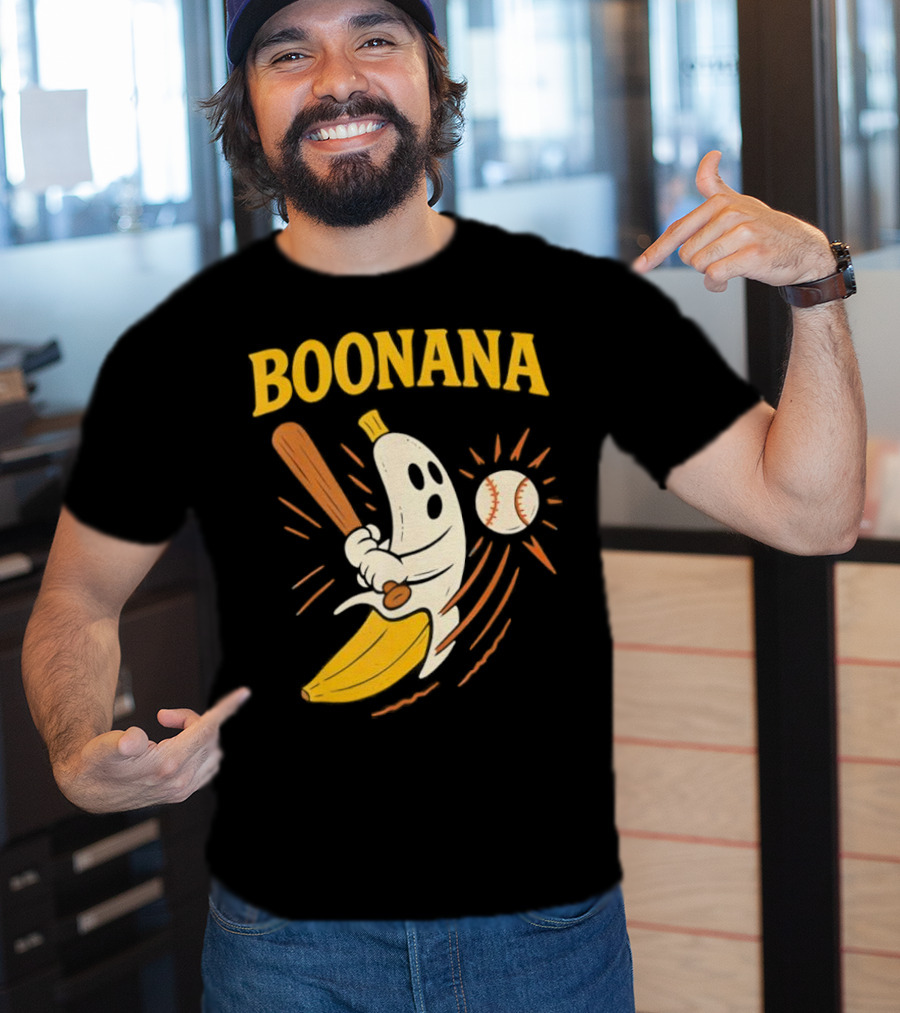Boonana Baseball Funny Halloween Ghost Banana Costume T-Shirt