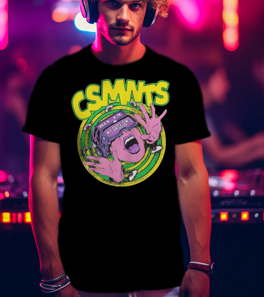 CSMNTS Alt F4 My Problems Trippy Sci-Fi Pop Art T-Shirt