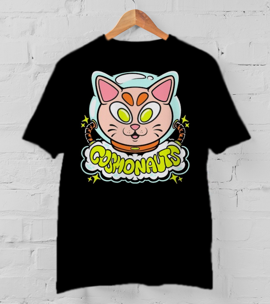 Cosmonauts Sylvester Space Cat Cartoon Logo T-Shirt
