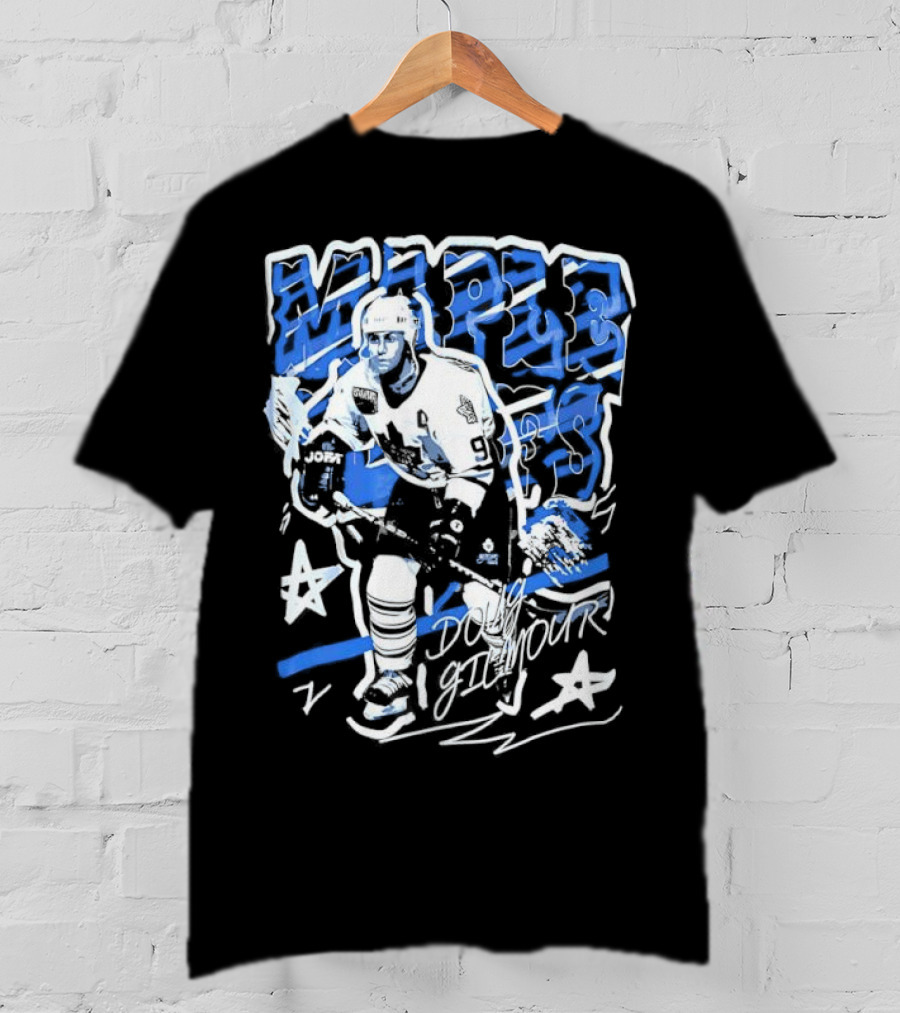 Doug Gilmour Toronto Maple Leafs Number 93 Hockey Player Signature Skating Stars T-Shirt