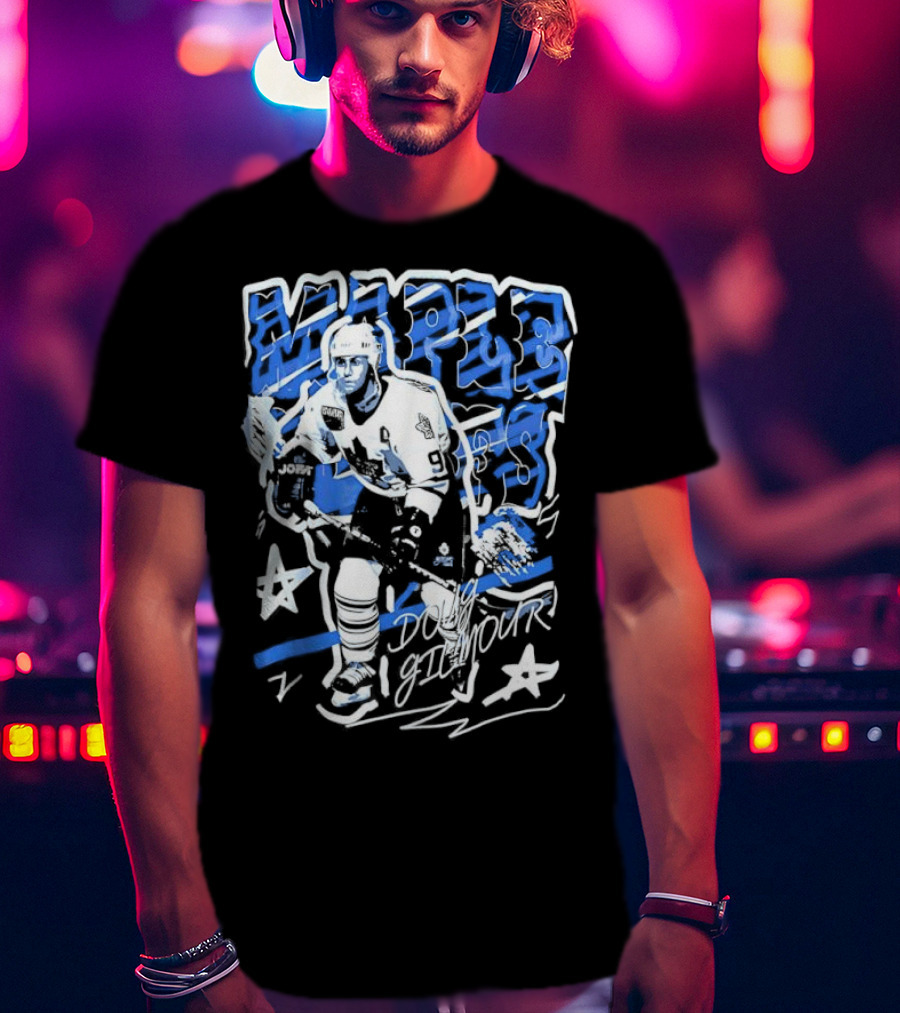 Doug Gilmour Toronto Maple Leafs Number 93 Hockey Player Signature Skating Stars T-Shirt