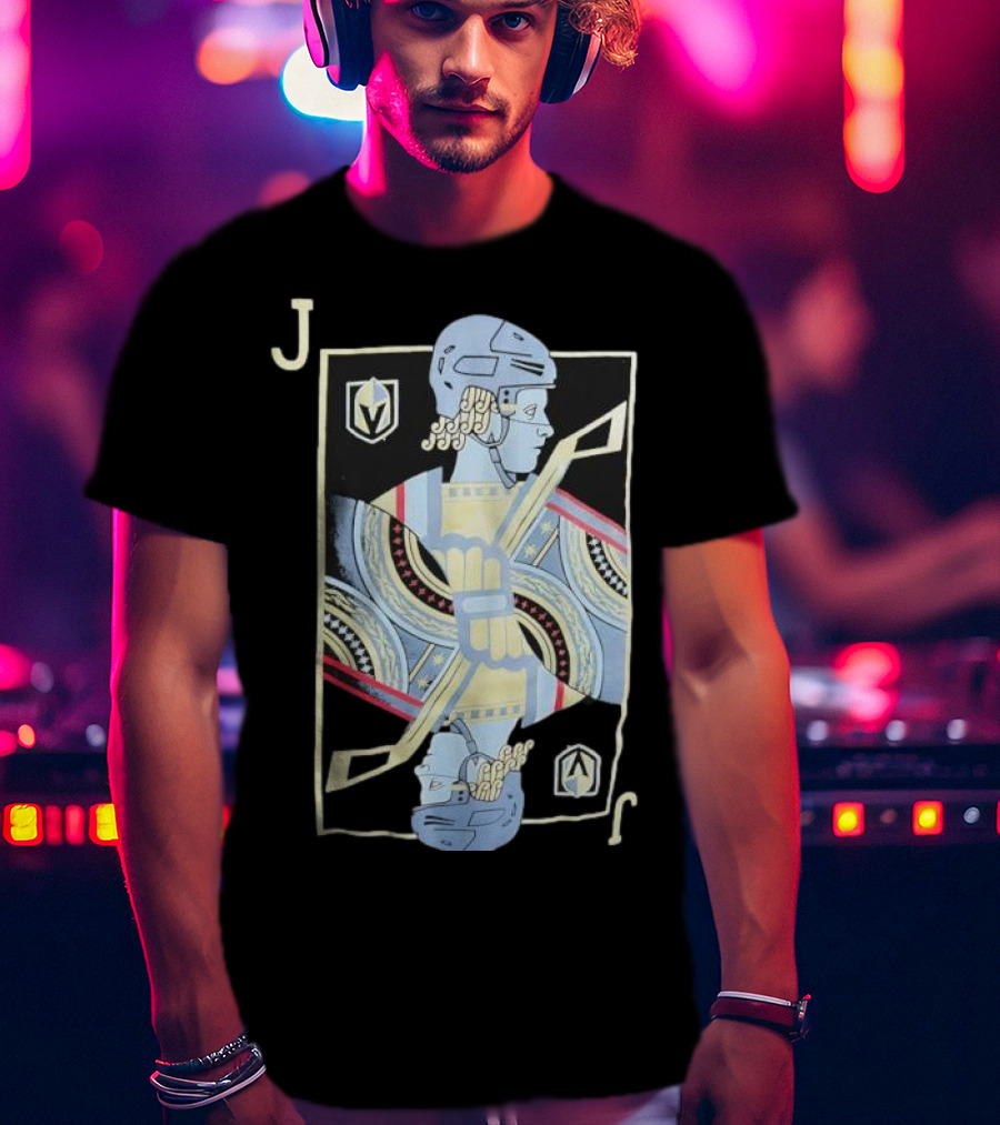 Fanatics Jack Eichel Vegas Golden Knights Playing Card Artwork Star Pattern T-Shirt