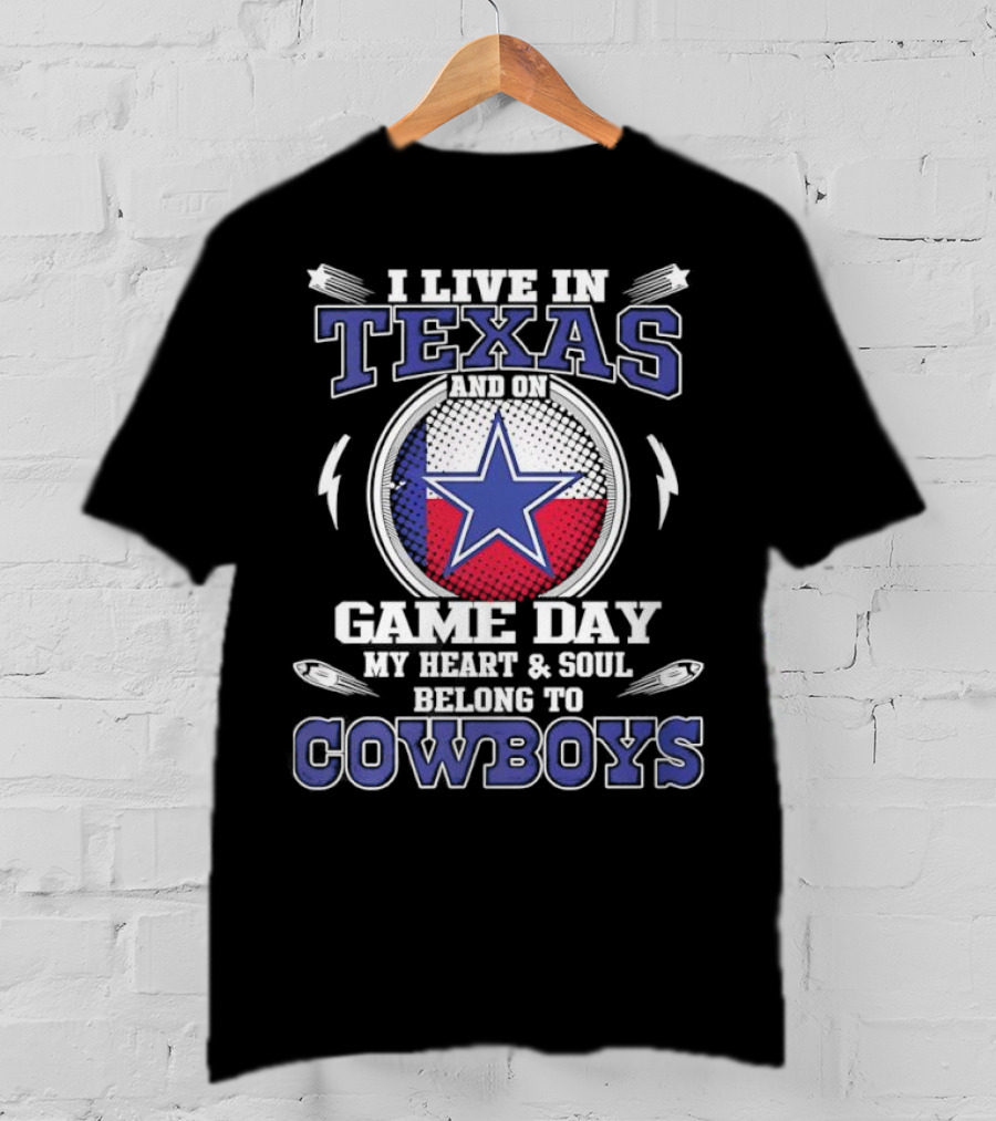 Texas Game Day Heart Soul Belong To Cowboys Dallas T-Shirt