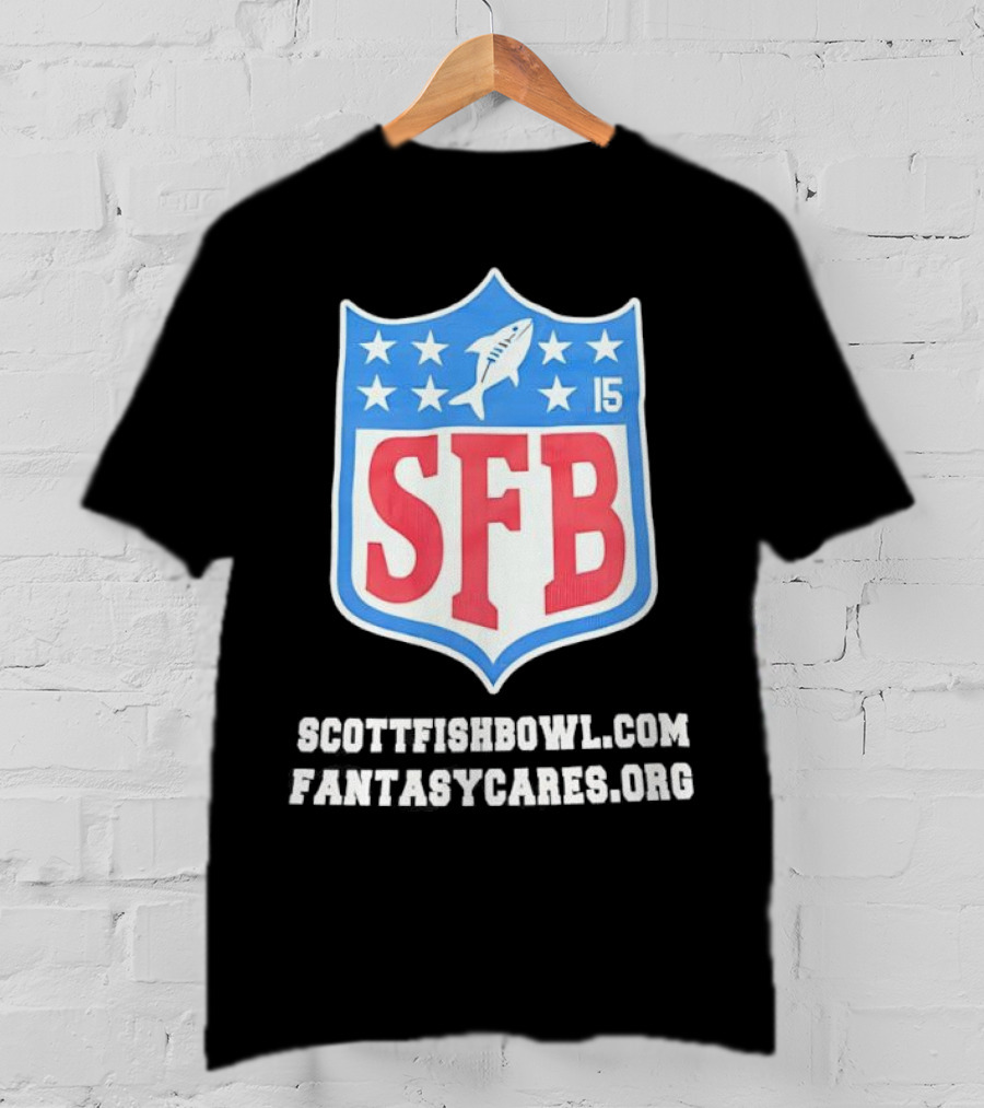 Scott Fish Bowl 15 SFB FantasyCares NFL Shield T-Shirt