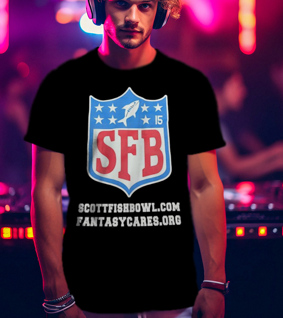 Scott Fish Bowl 15 SFB FantasyCares NFL Shield T-Shirt