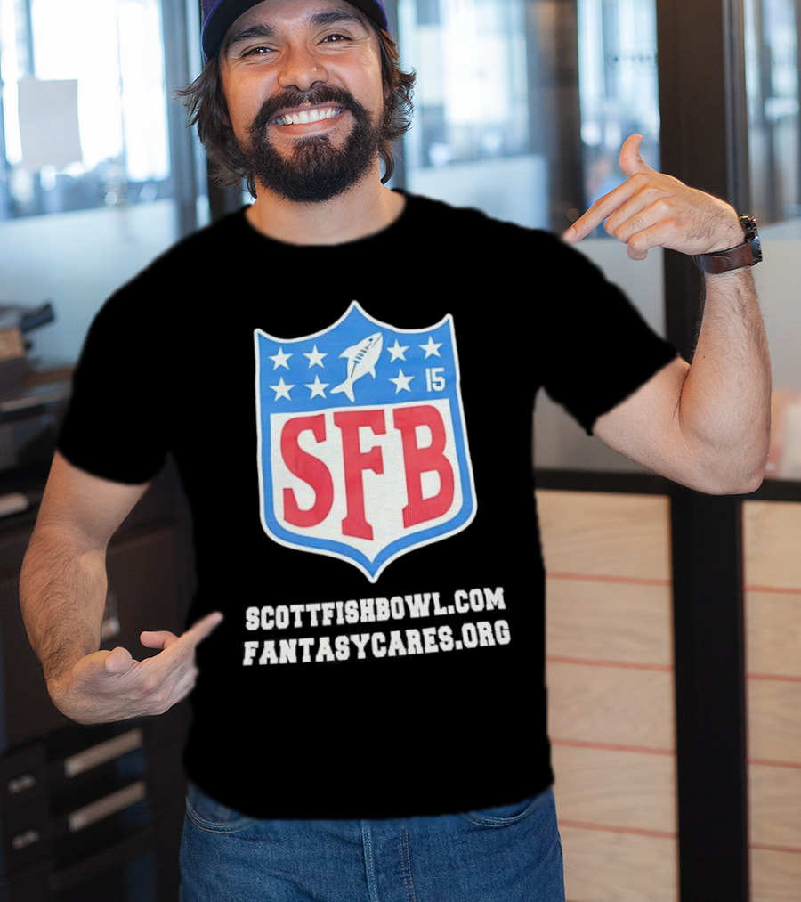 Scott Fish Bowl 15 SFB FantasyCares NFL Shield T-Shirt