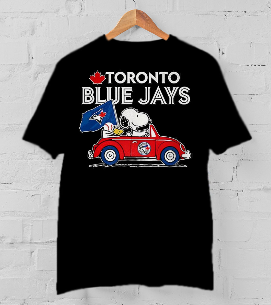 Toronto Blue Jays Snoopy Woodstock Volkswagen Beetle Fan Celebration T-Shirt