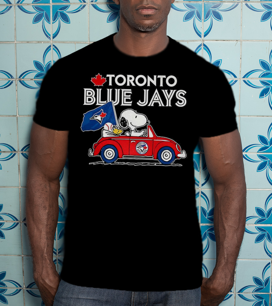 Toronto Blue Jays Snoopy Woodstock Volkswagen Beetle Fan Celebration T-Shirt