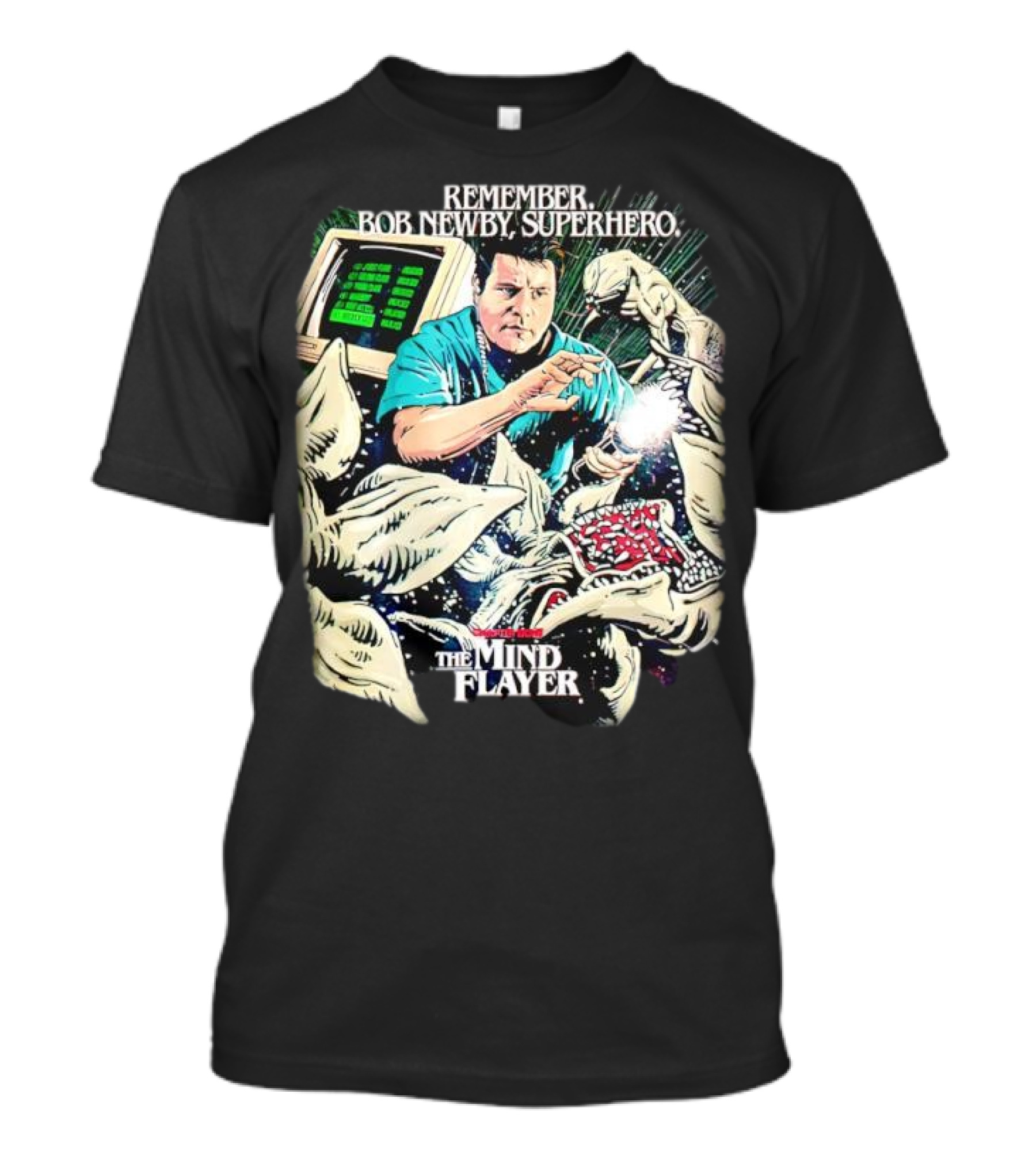 Stranger Things Season 2 Butcher Billy The Mind Flayer Remember Bob Newby Superhero T-Shirt