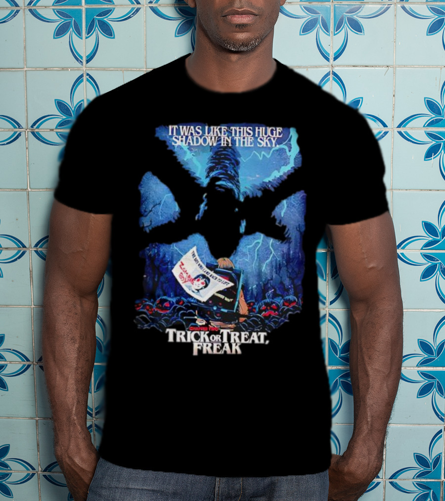 Stranger Things Season 2 Butcher Billy Trick Or Treat Freak Huge Shadow In The Sky T-Shirt