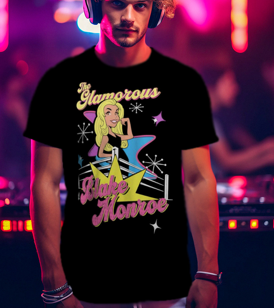 The Glamorous Blake Monroe Retro Wrestling Starburst T-Shirt