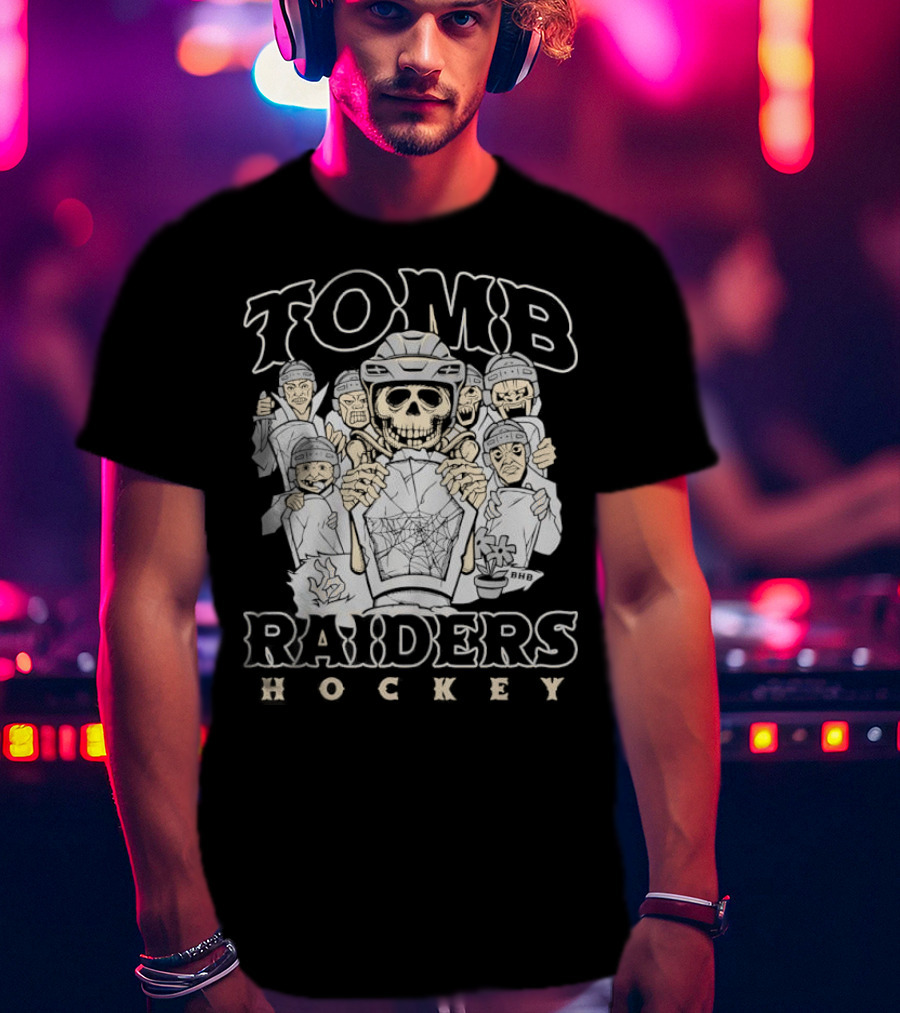 Tomb Raiders Hockey Halloween Skeleton Team T-Shirt