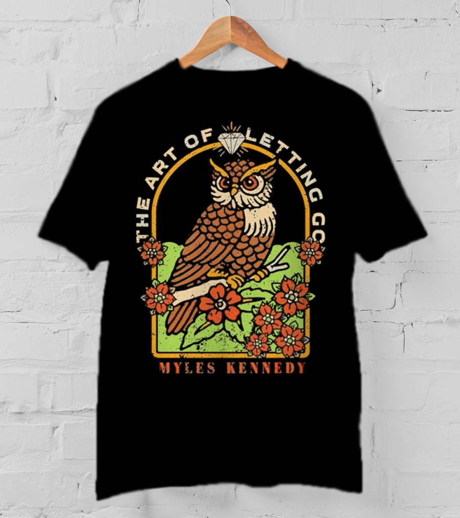 Myles Kennedy The Art Of Letting Go Diamond Owl With Flowers T-Shirt