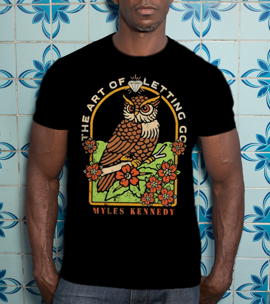 Myles Kennedy The Art Of Letting Go Diamond Owl With Flowers T-Shirt