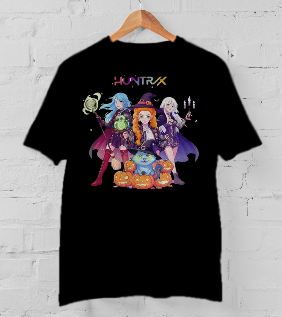 Huntrix Halloween 2025 Pumpkin Kpop Demon Hunter Spooky Witches And Cat T-Shirt