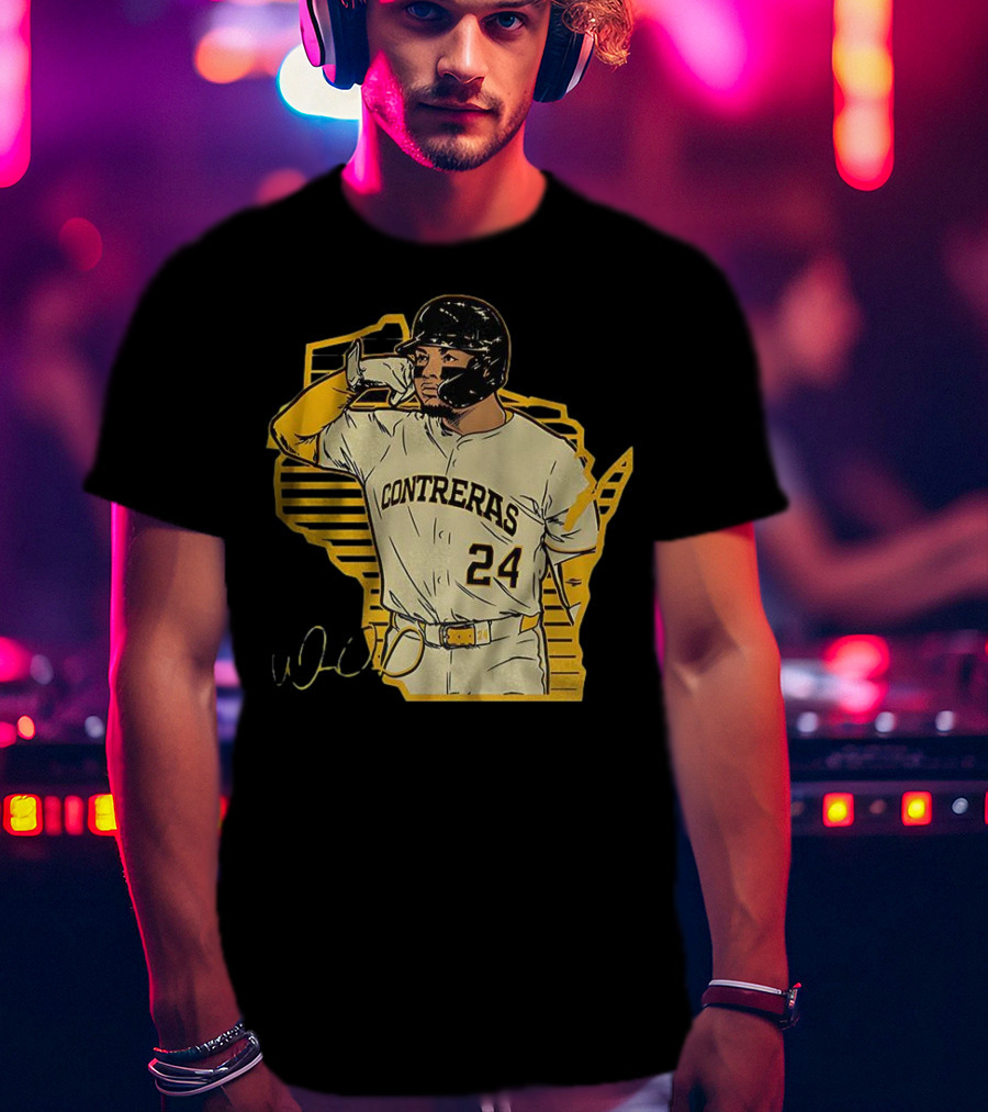 William Contreras Milwaukee Brewers Number 24 Call The 'Pen Signature T-Shirt