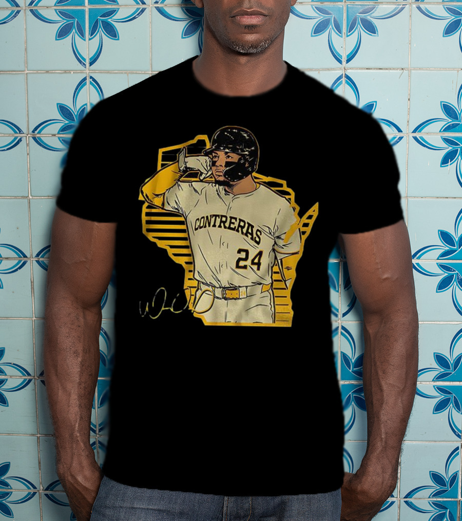 William Contreras Milwaukee Brewers Number 24 Call The 'Pen Signature T-Shirt
