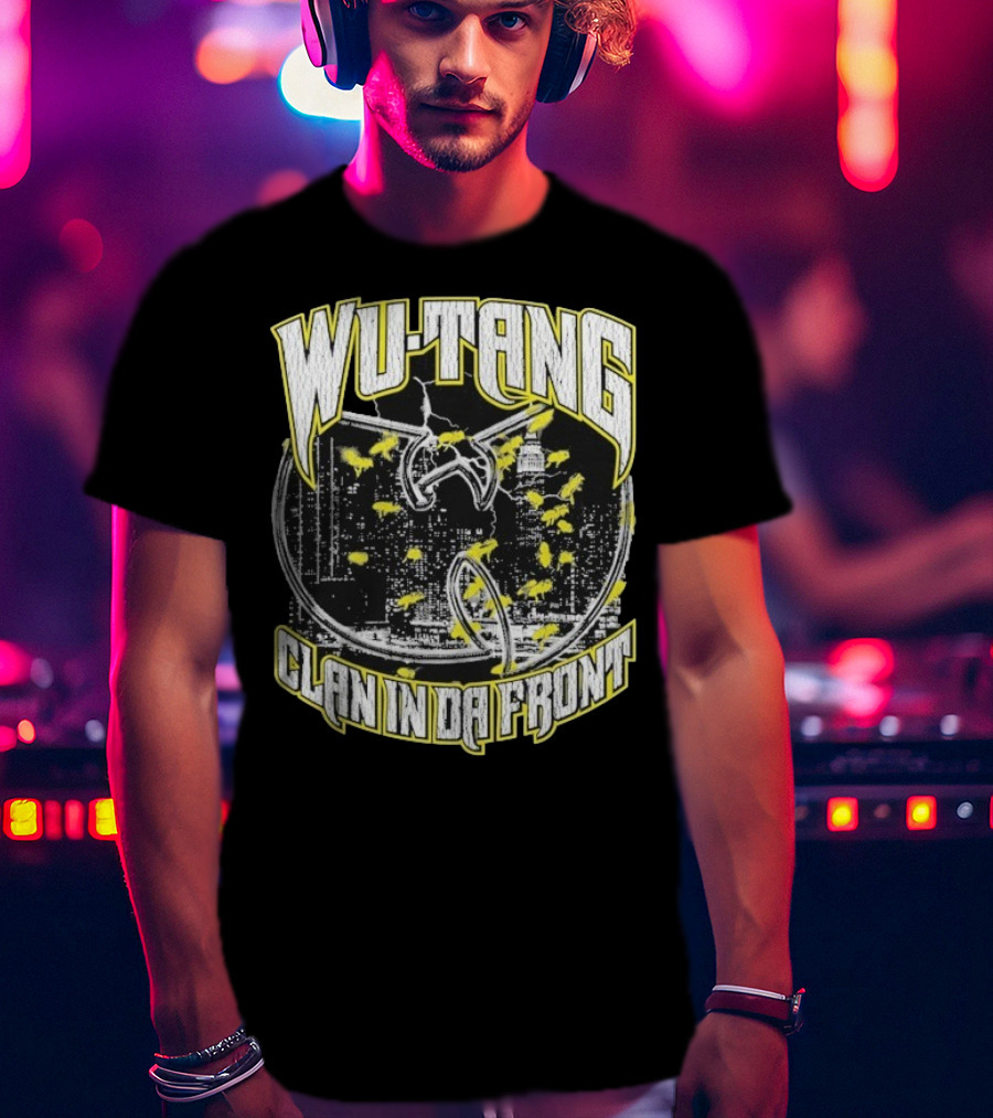 Wu-Tang Clan In Da Front City Skyline Yellow Bats T-Shirt