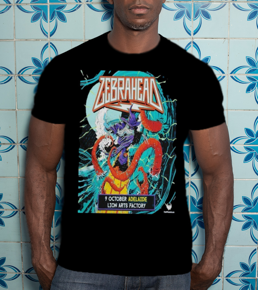 Zebrahead 9 October 2025 Lion Arts Factory Adelaide Vibrant Concert Wave Art T-Shirt