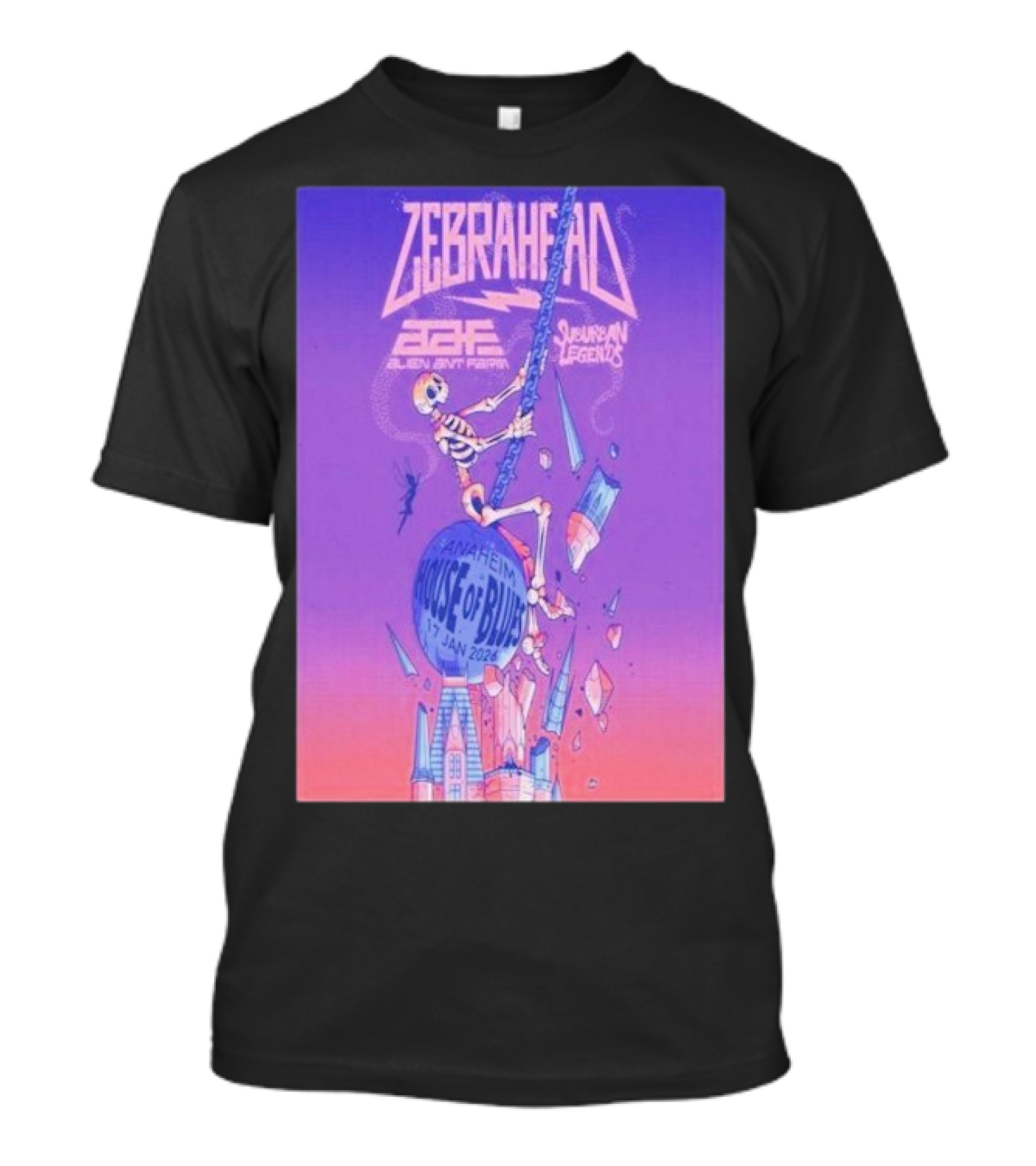 Zebrahead Alien Ant Farm Suburban Legends Jan 17 2026 House Of Blues Anaheim T-Shirt