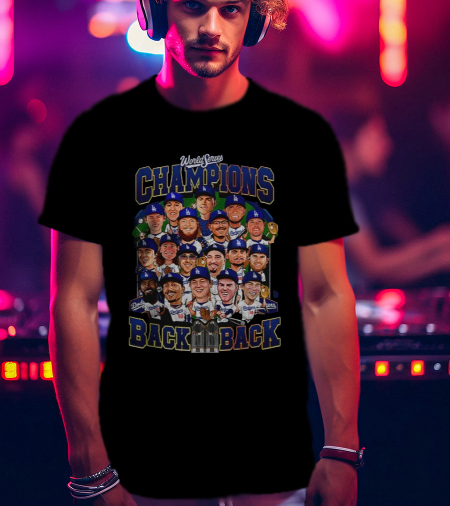 World Series Champions Back 2 Back Los Angeles Dodgers 2025 MLB Players T-Shirt