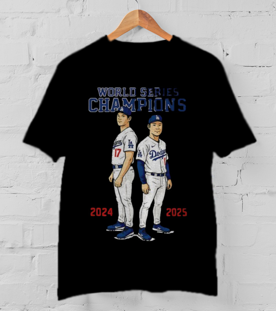 Dodgers World Series Champions 2024 2025 Ohtani Yamamoto T-Shirt