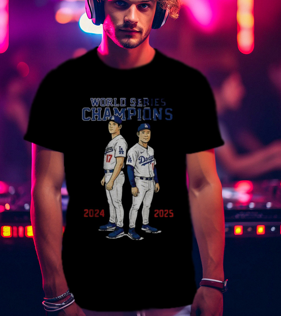 Dodgers World Series Champions 2024 2025 Ohtani Yamamoto T-Shirt