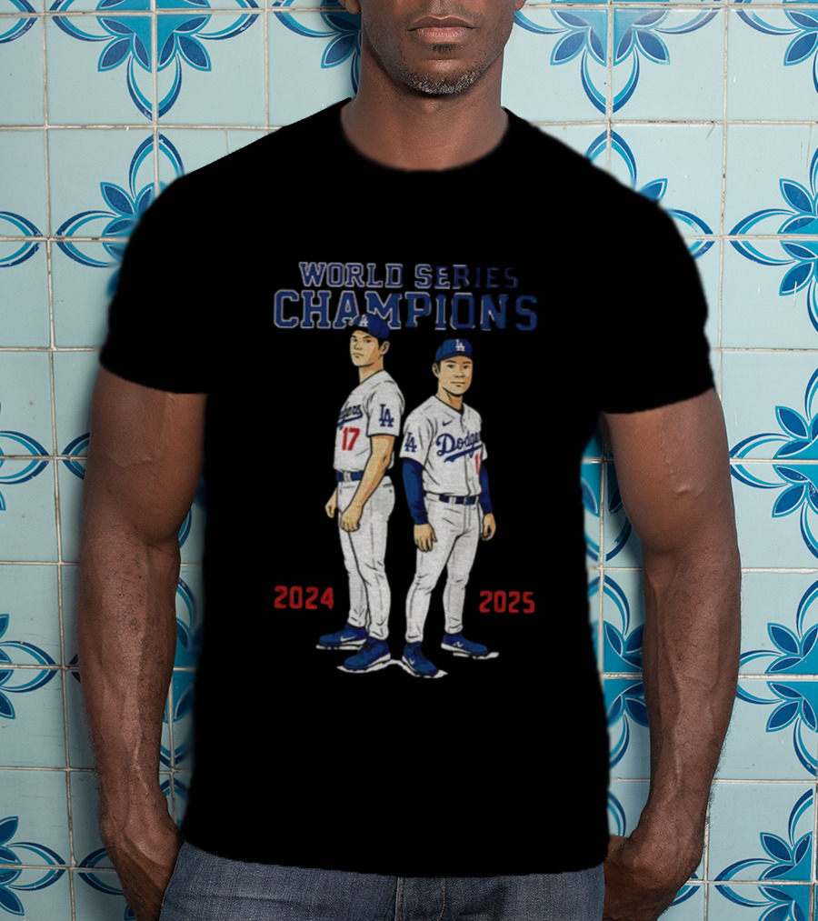 Dodgers World Series Champions 2024 2025 Ohtani Yamamoto T-Shirt