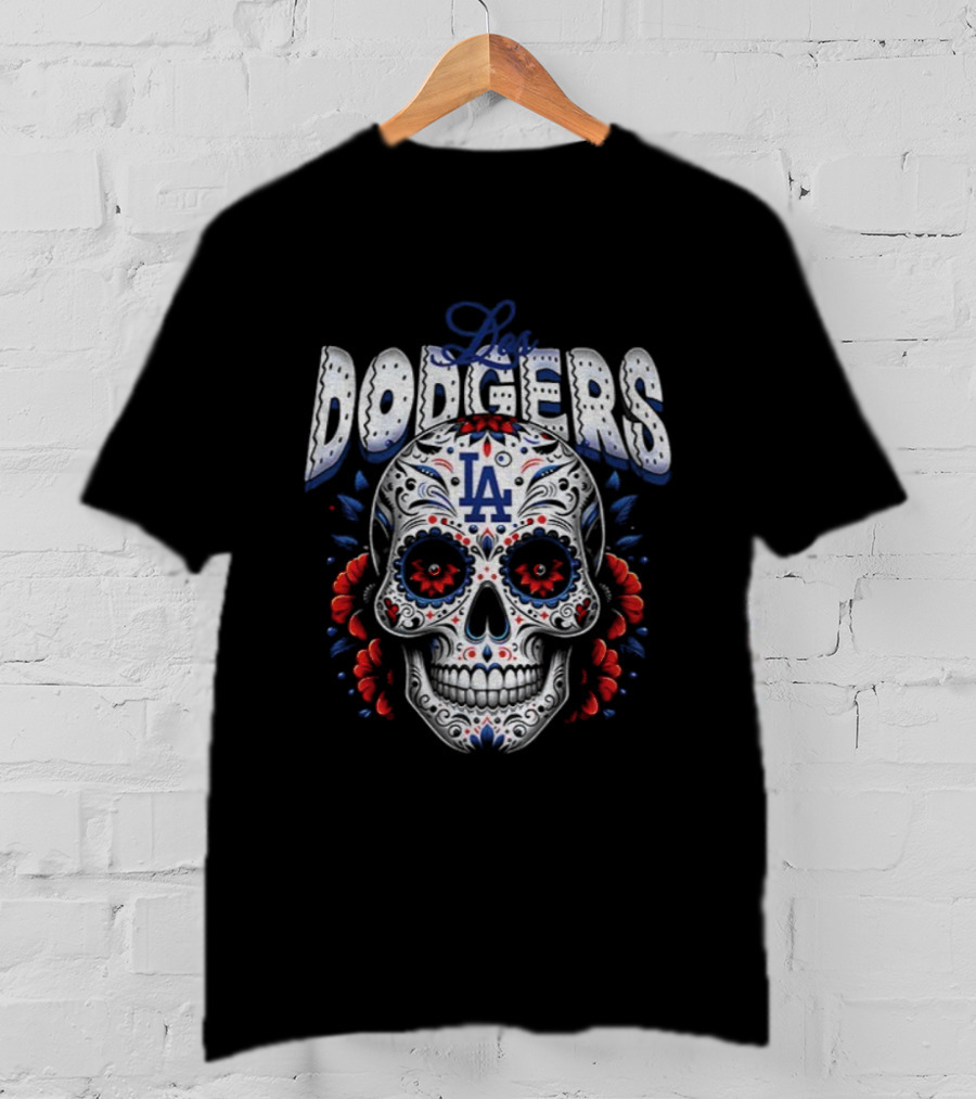 Los Angeles Dodgers Sugar Skull Día De Los Muertos 2025 World Series MLB T-Shirt