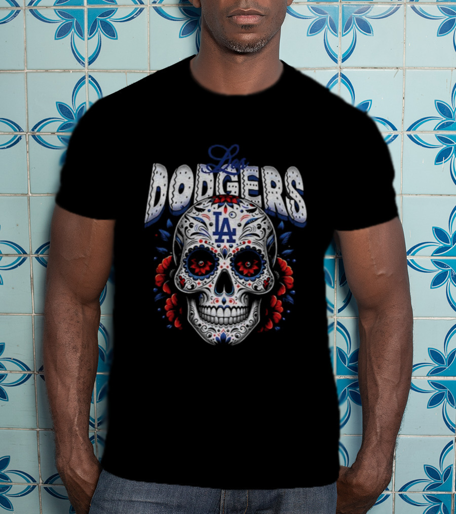Los Angeles Dodgers Sugar Skull Día De Los Muertos 2025 World Series MLB T-Shirt