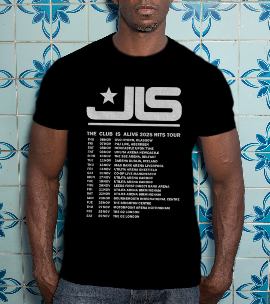 JLS The Club Is Alive 2025 Hits Tour Dates And Cities T-Shirt