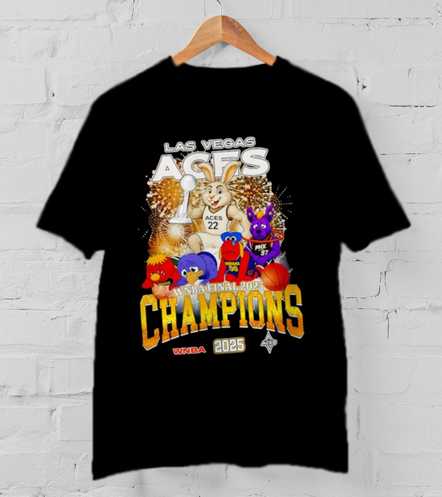 Las Vegas Aces 2025 WNBA Final Champions Phoenix Indiana Seattle Mascot T-Shirt