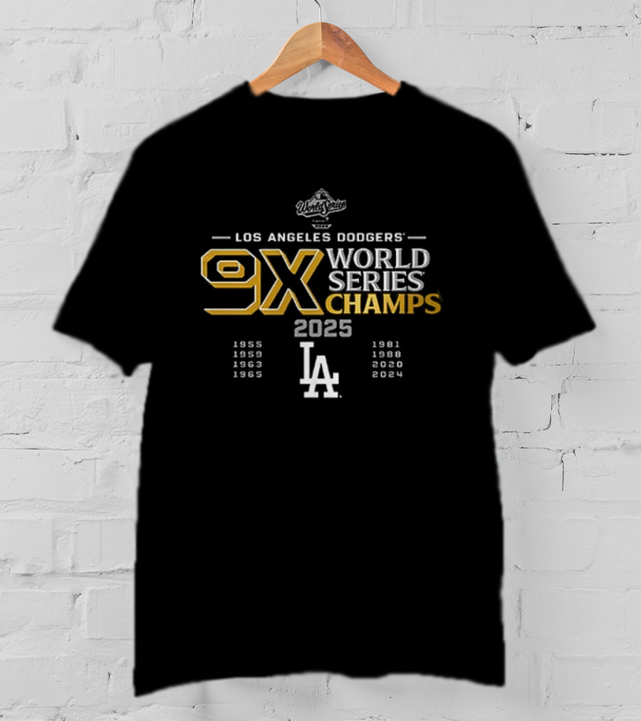 Los Angeles Dodgers 9X World Series Champs 2025 T-Shirt