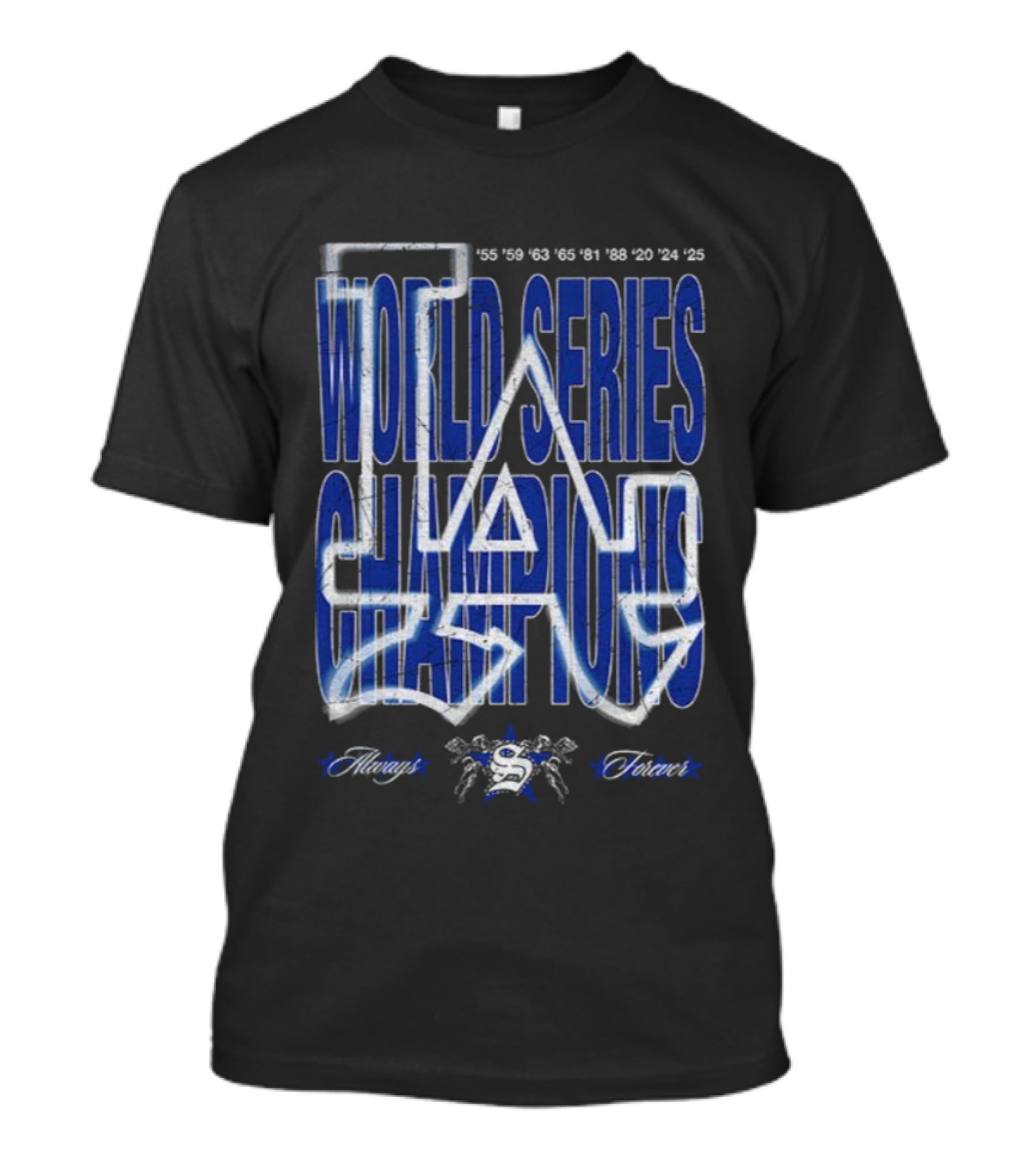 Los Angeles Dodgers World Series Champions 1955 To 2020 ’25 Always Forever T-Shirt