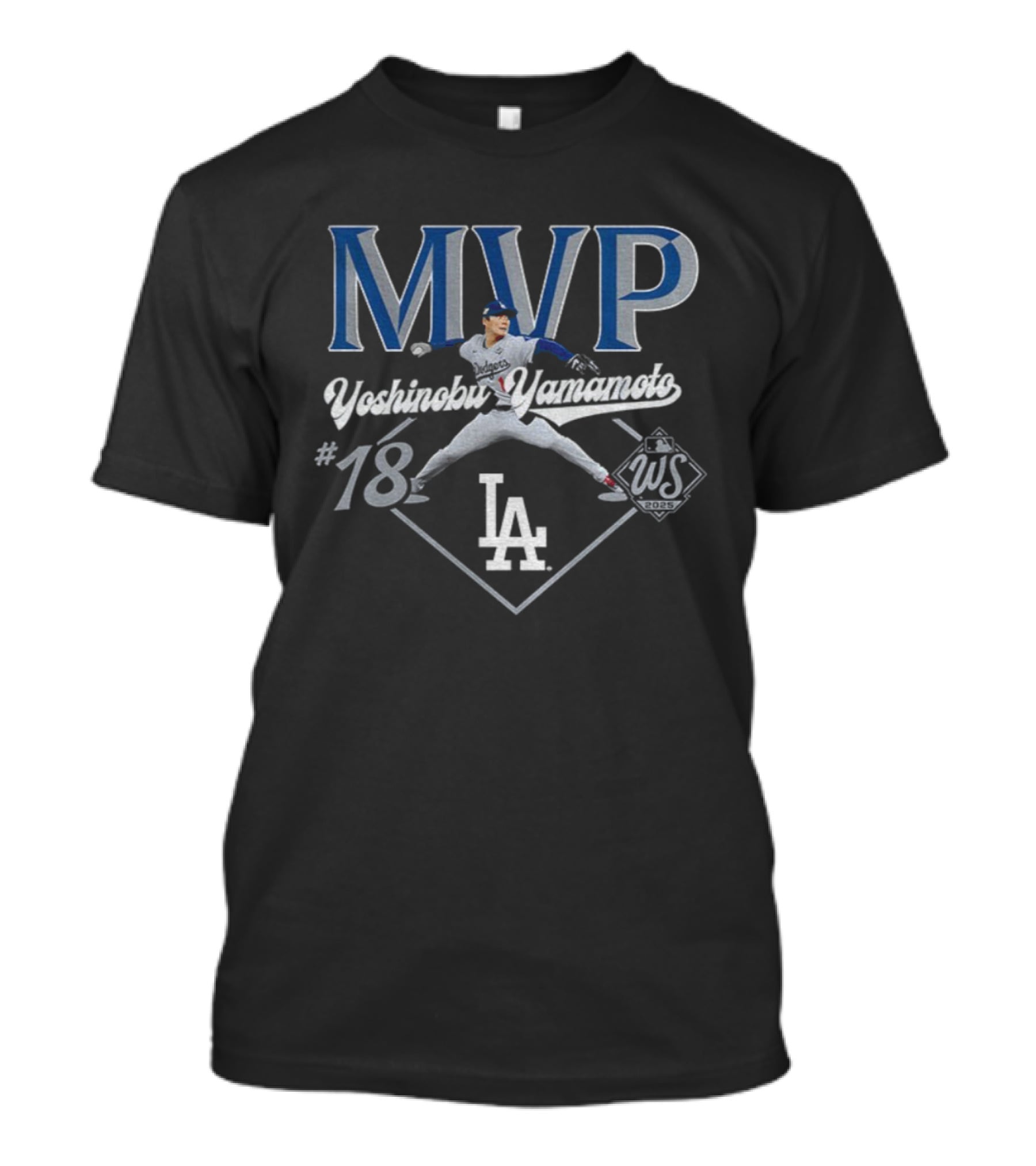 Yoshinobu Yamamoto MVP Los Angeles Dodgers 2025 World Series Champions #18 T-Shirt