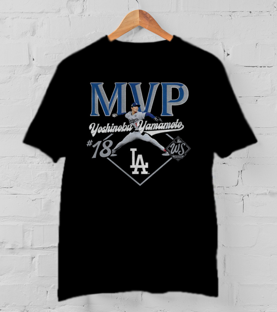 Yoshinobu Yamamoto MVP Los Angeles Dodgers 2025 World Series Champions #18 T-Shirt