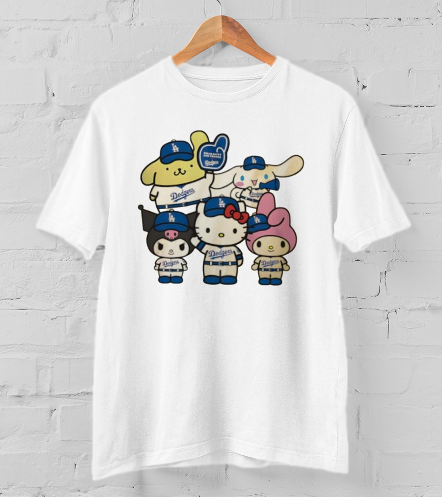 Hello Kitty Dodgers Collaboration MLB World Series 2025 Champions Back-to-Back T-Shirt