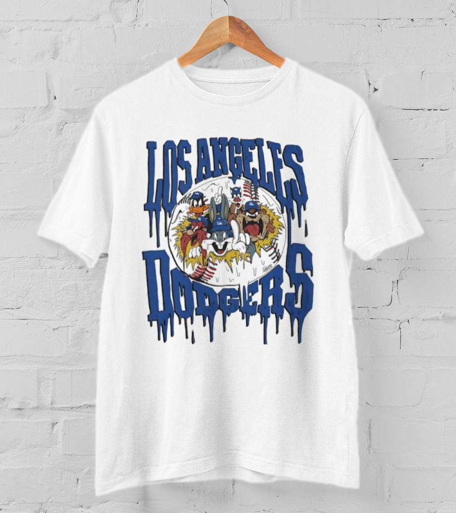 Los Angeles Dodgers Looney Tunes Dripping Vintage Style T-Shirt