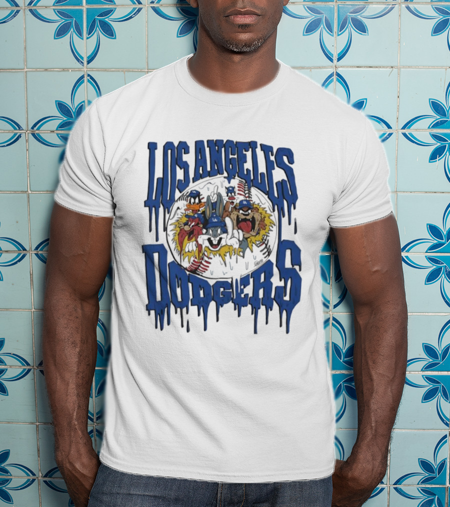 Los Angeles Dodgers Looney Tunes Dripping Vintage Style T-Shirt